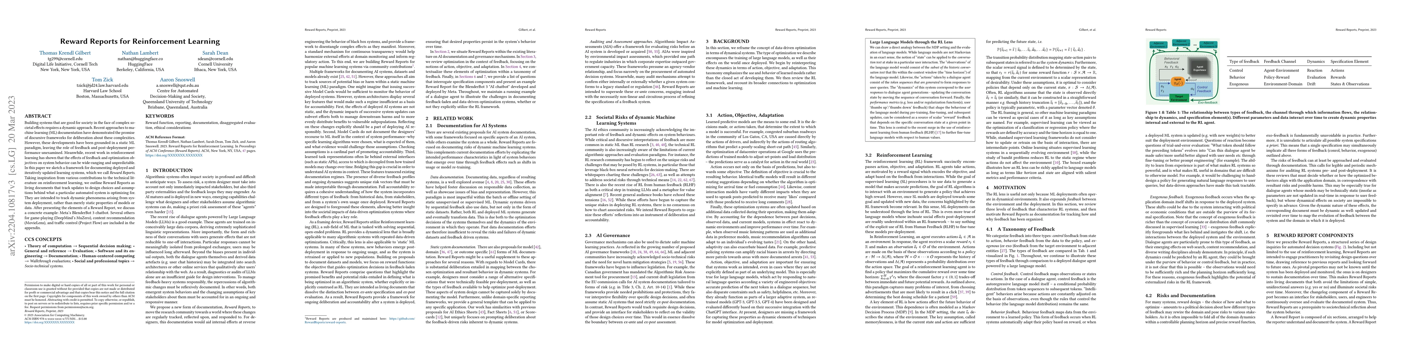 Thumbnail for Reward Reports for Reinforcement Learning