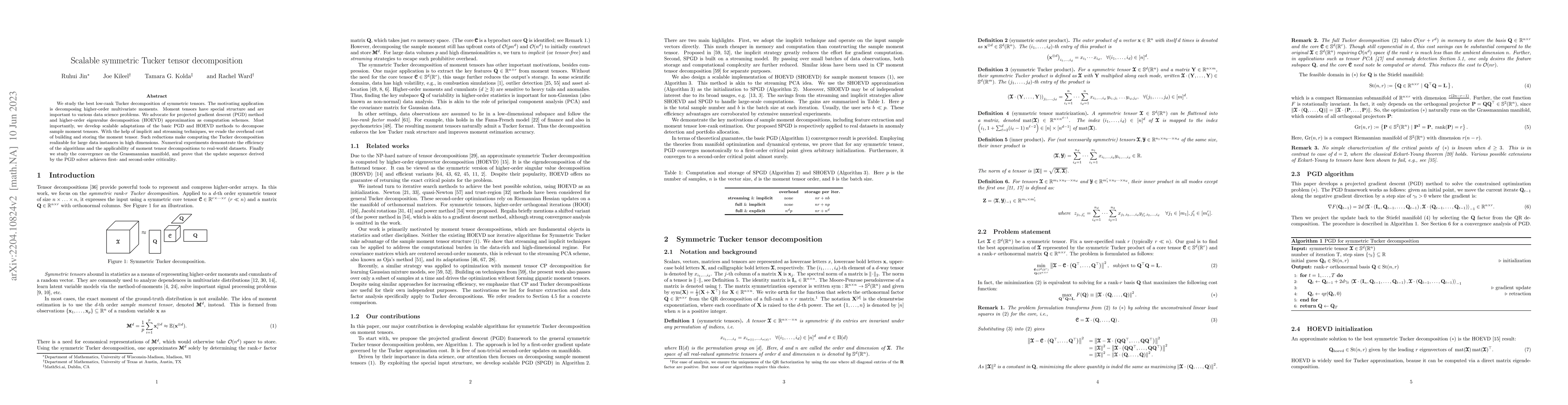 Thumbnail for Scalable symmetric Tucker tensor decomposition