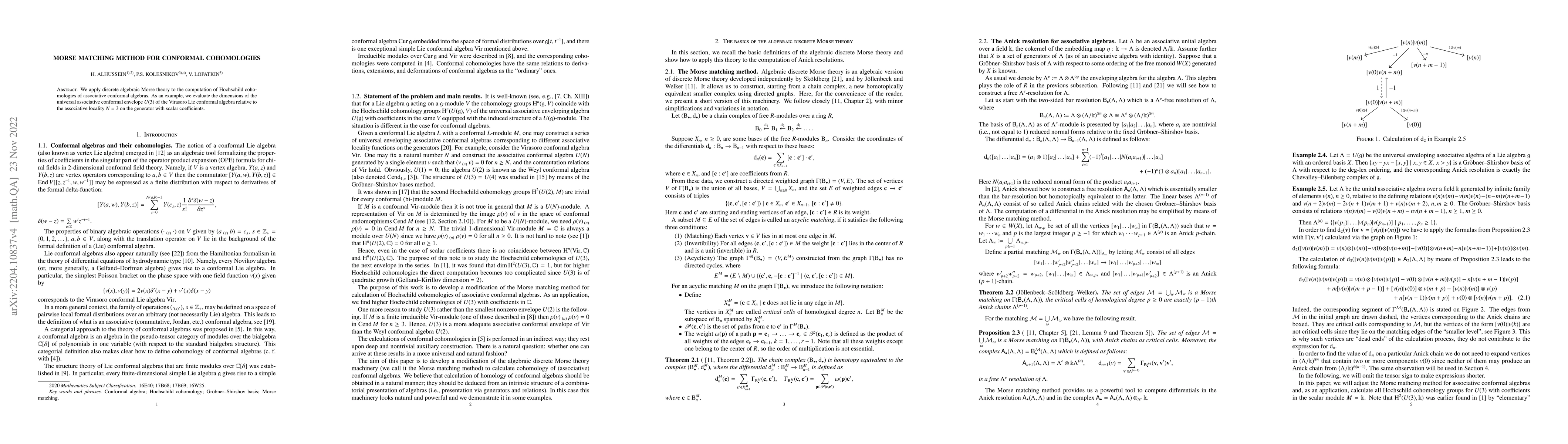 Thumbnail for Morse matching method for conformal cohomologies