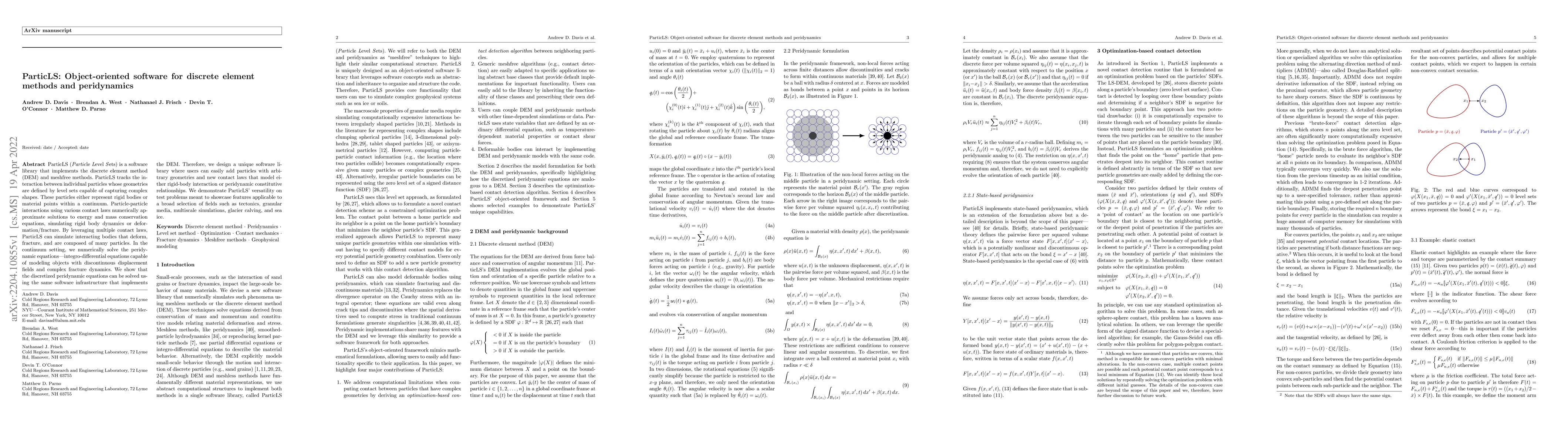Thumbnail for ParticLS: Object-oriented software for discrete element methods and
  peridynamics