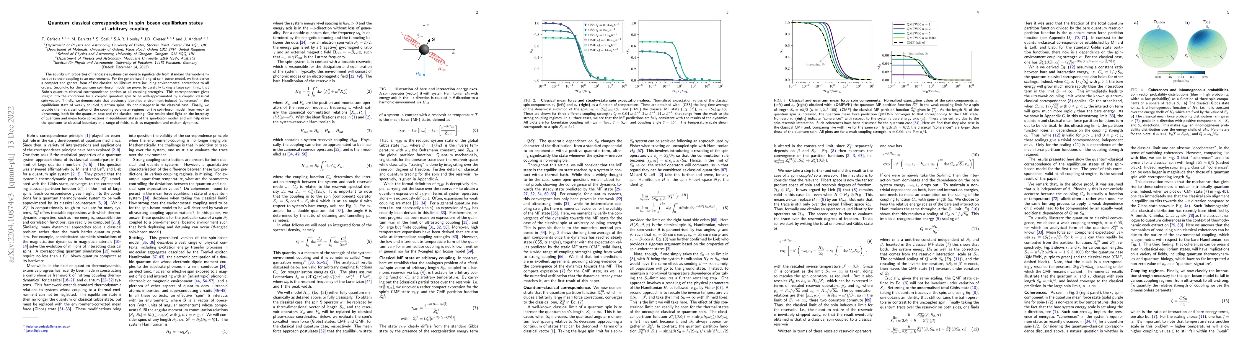 Thumbnail for Quantum-classical correspondence in spin-boson equilibrium states at
  arbitrary coupling