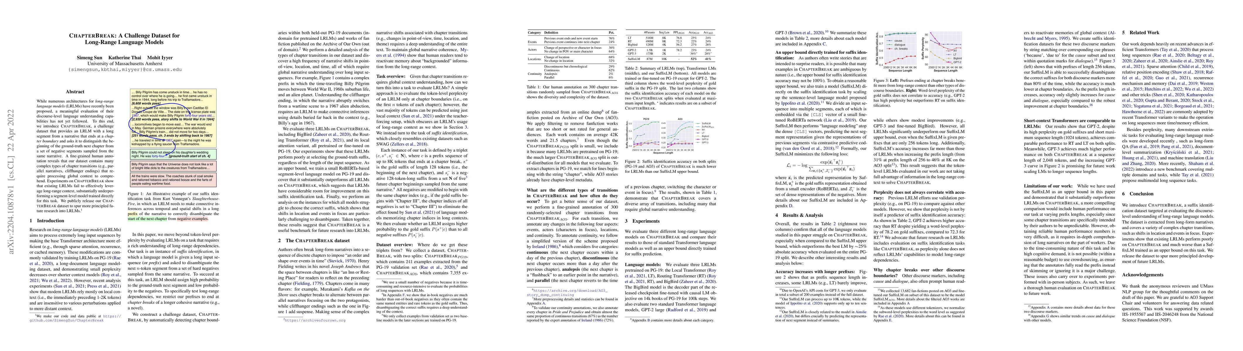 Thumbnail for ChapterBreak: A Challenge Dataset for Long-Range Language Models