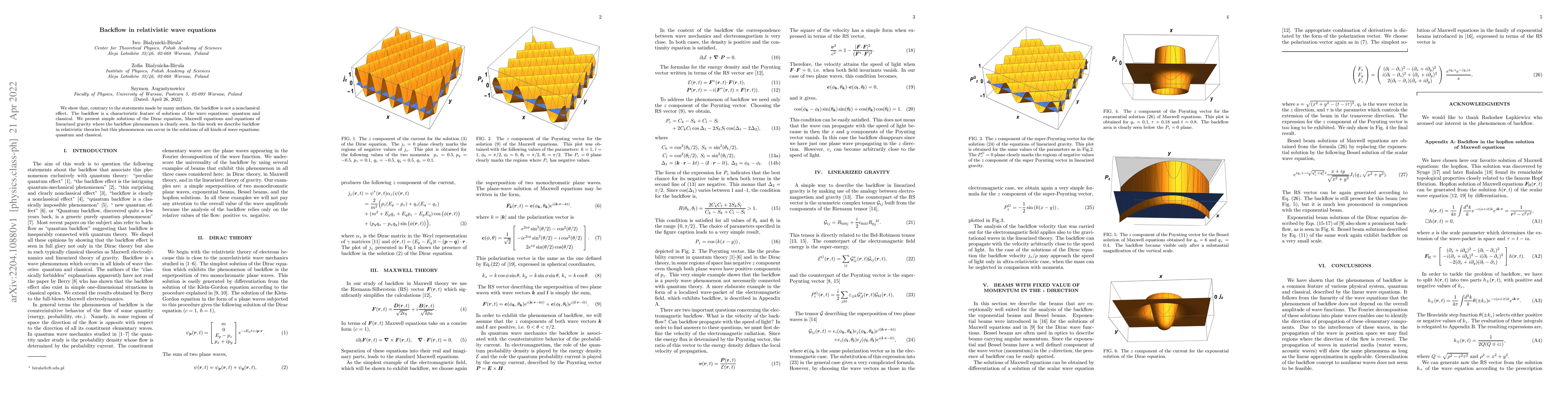 Thumbnail for Backflow in relativistic wave equations