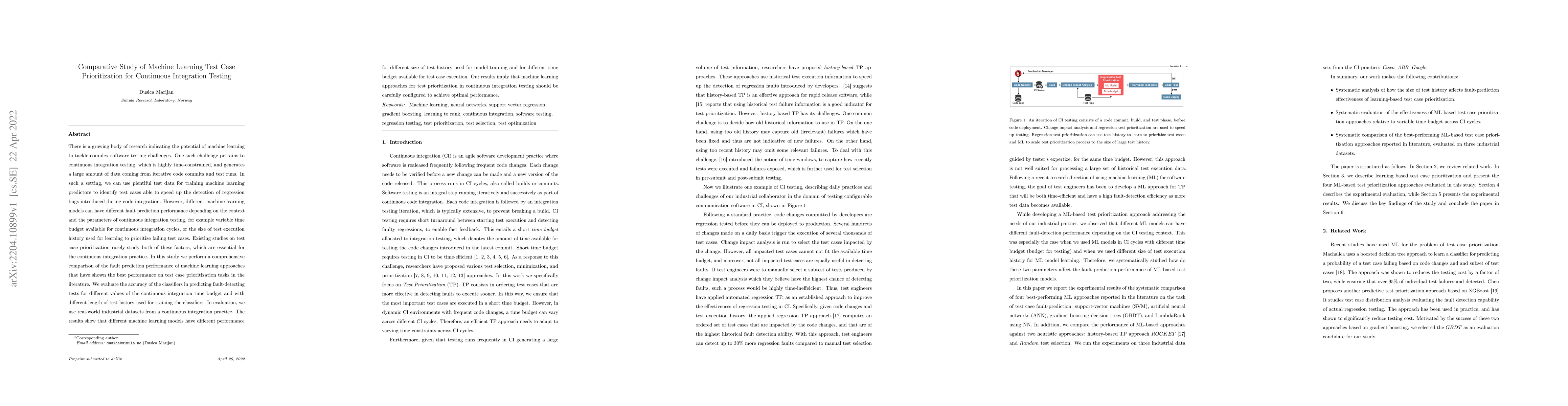 Thumbnail for Comparative Study of Machine Learning Test Case Prioritization for
  Continuous Integration Testing