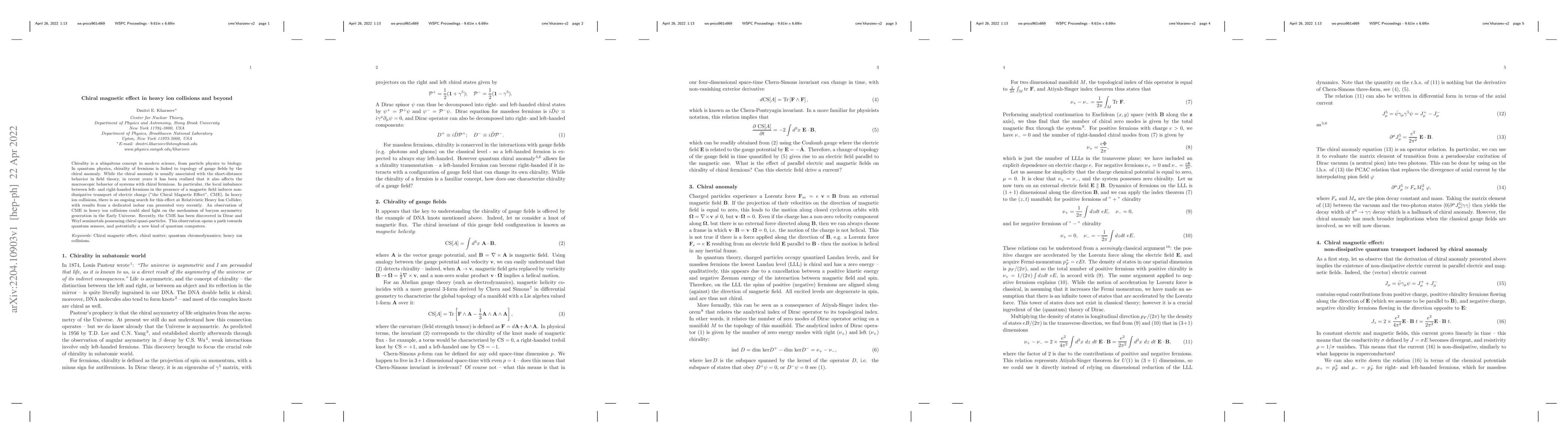 Thumbnail for Chiral magnetic effect in heavy ion collisions and beyond