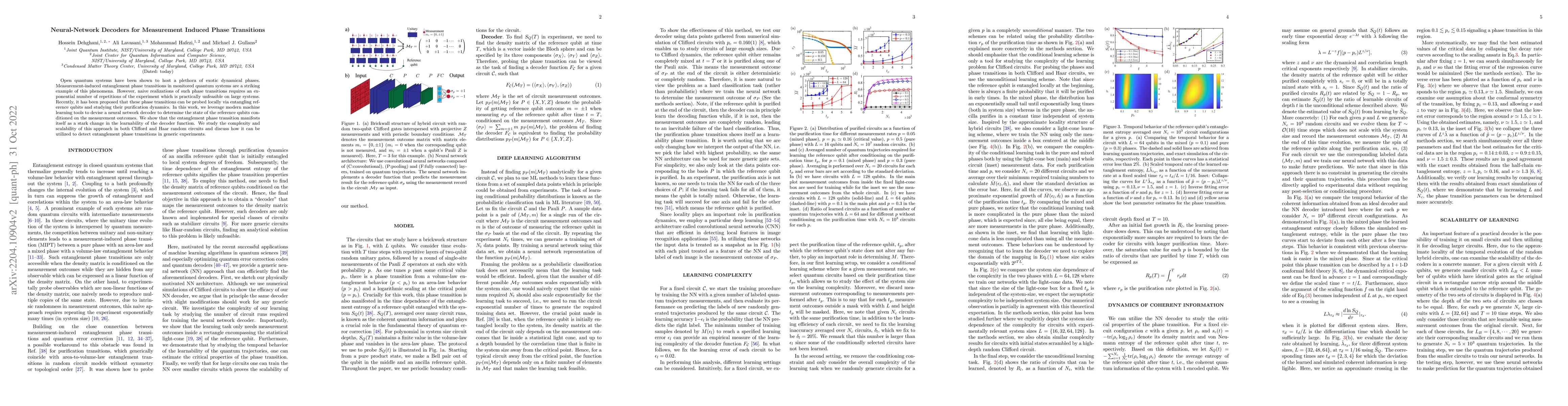Thumbnail for Neural-Network Decoders for Measurement Induced Phase Transitions
