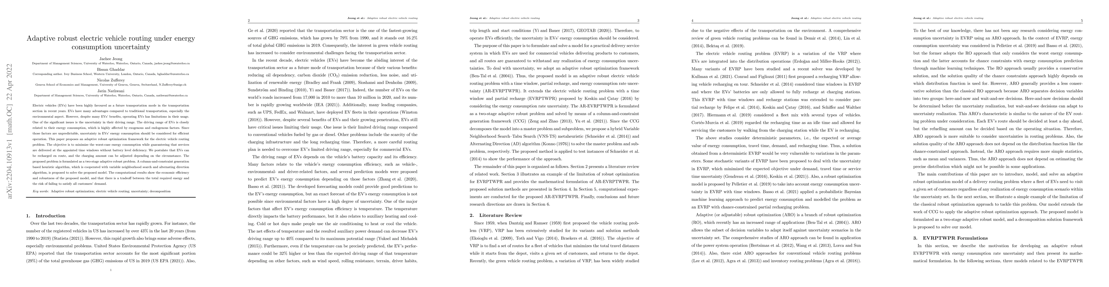 Thumbnail for Adaptive robust electric vehicle routing under energy consumption
  uncertainty