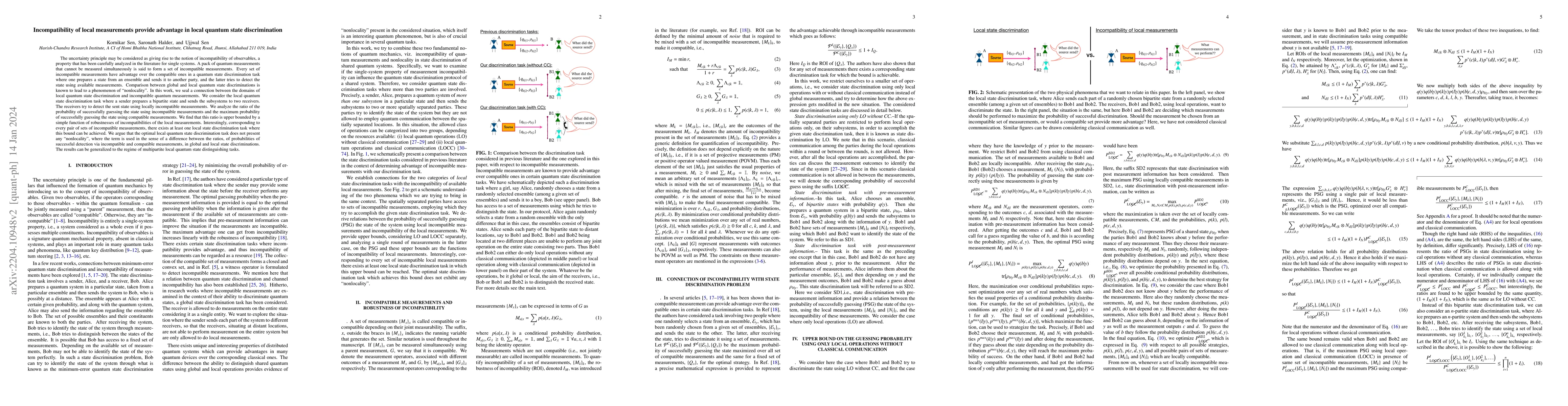 Thumbnail for Incompatibility of local measurements provide advantage in local quantum
  state discrimination