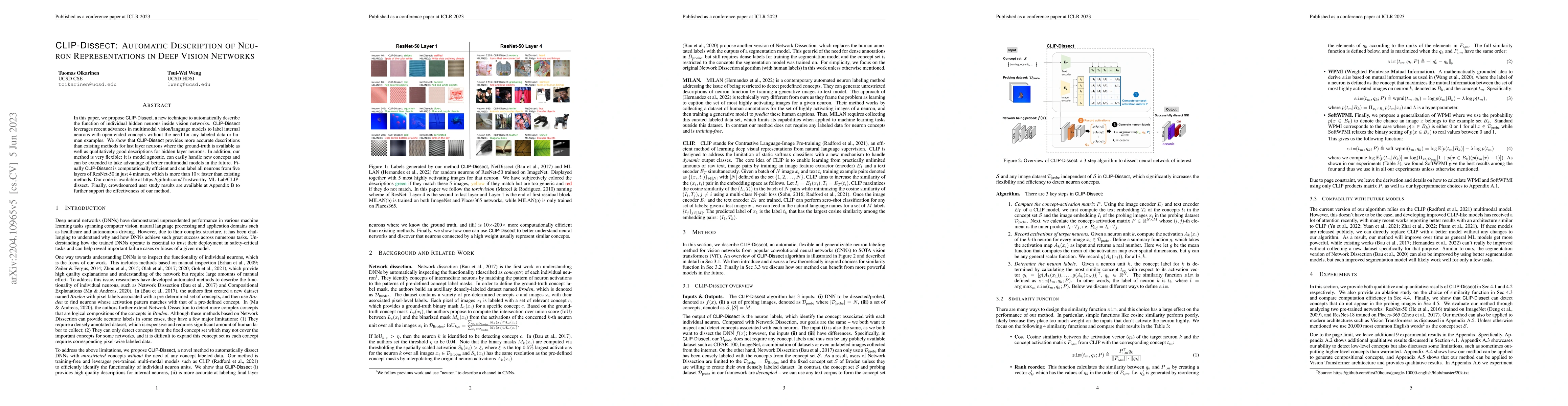 Thumbnail for CLIP-Dissect: Automatic Description of Neuron Representations in Deep
  Vision Networks