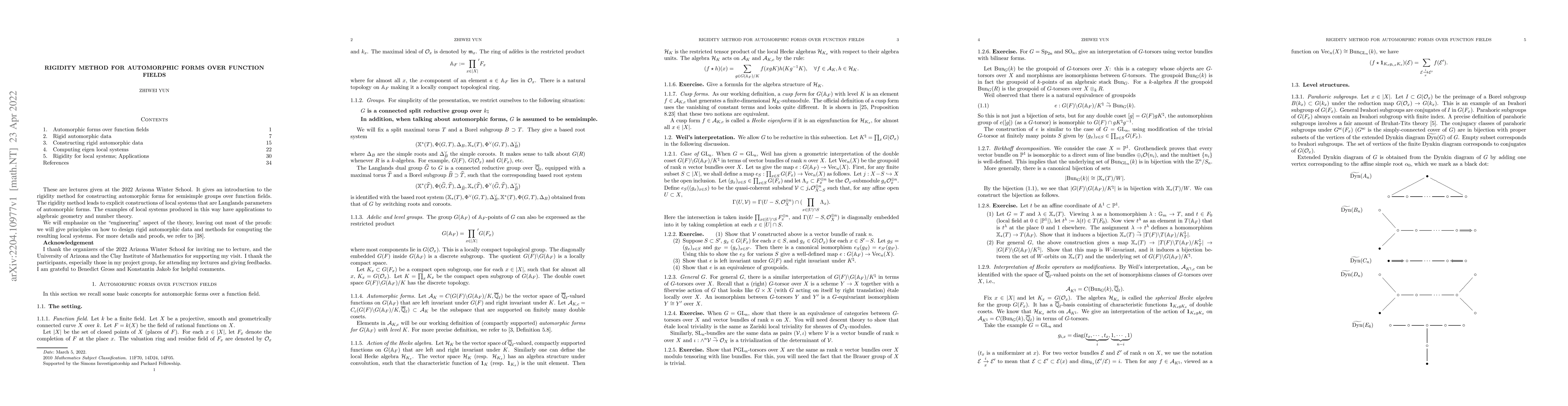 Thumbnail for Rigidity method for automorphic forms over function fields