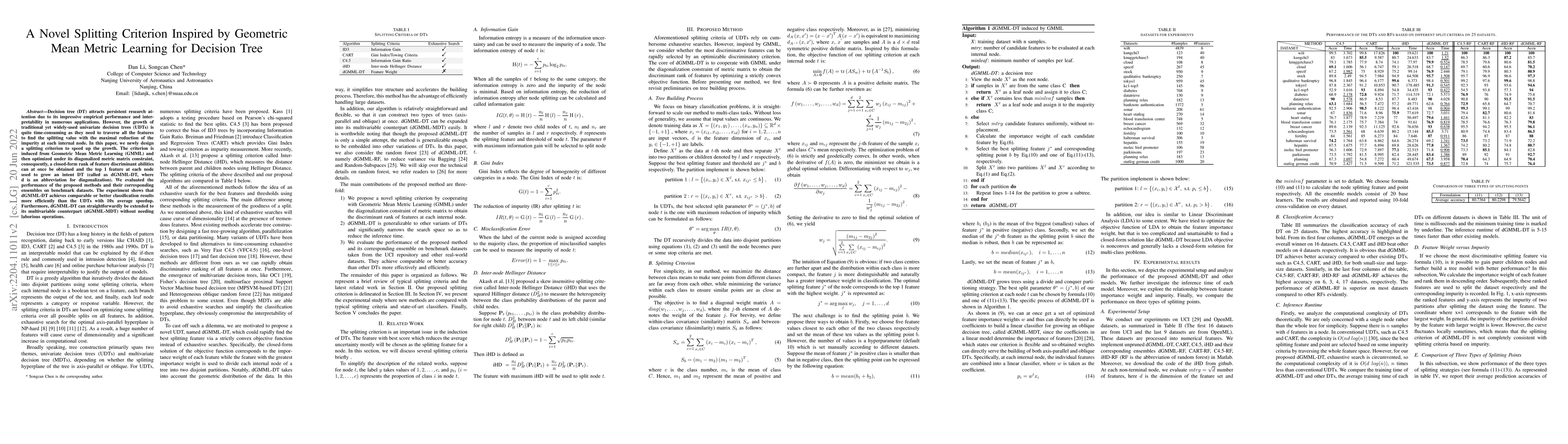 Thumbnail for A Novel Splitting Criterion Inspired by Geometric Mean Metric Learning
  for Decision Tree