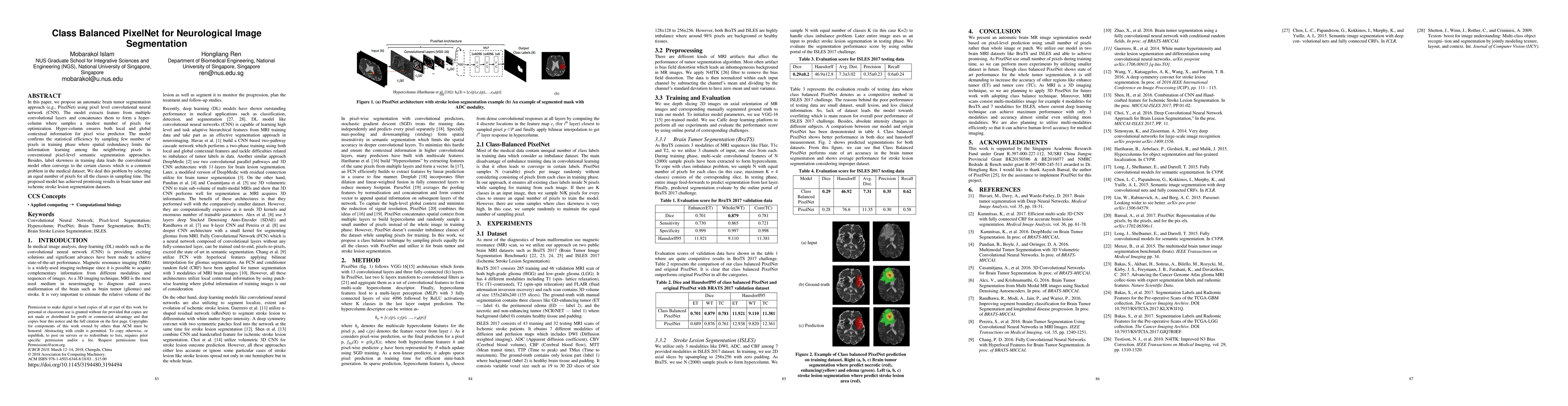 Thumbnail for Class Balanced PixelNet for Neurological Image Segmentation