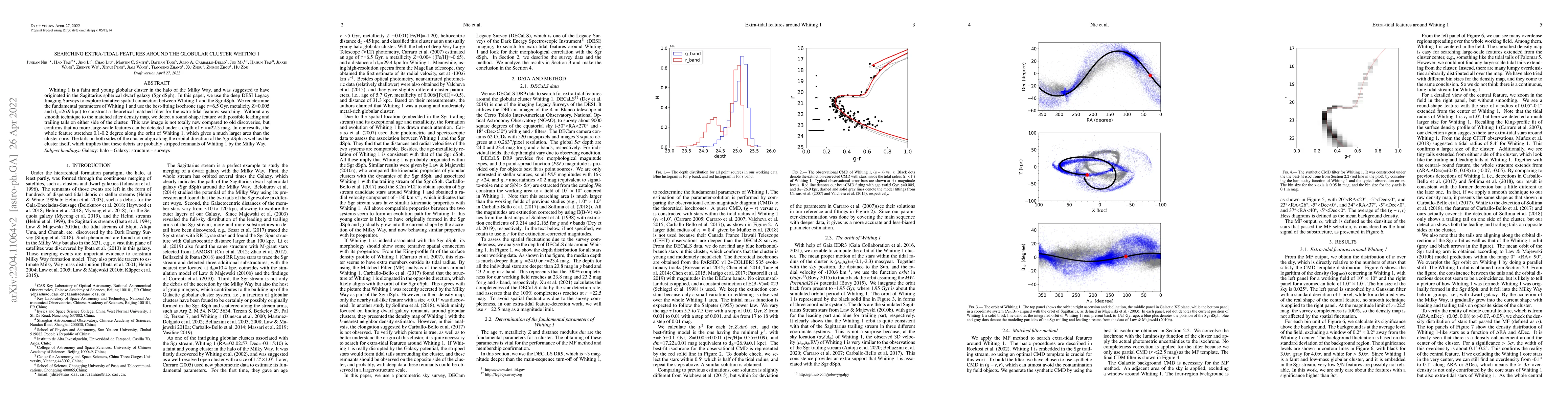 Thumbnail for Searching Extra-tidal Features around the Globular Cluster Whiting 1