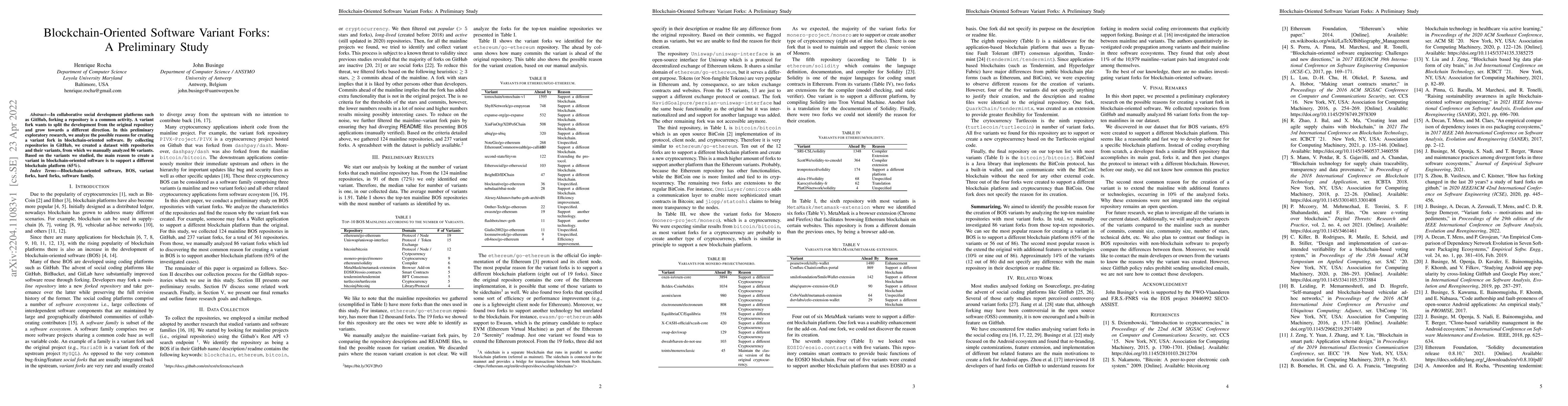 Thumbnail for Blockchain-Oriented Software Variant Forks: A Preliminary Study