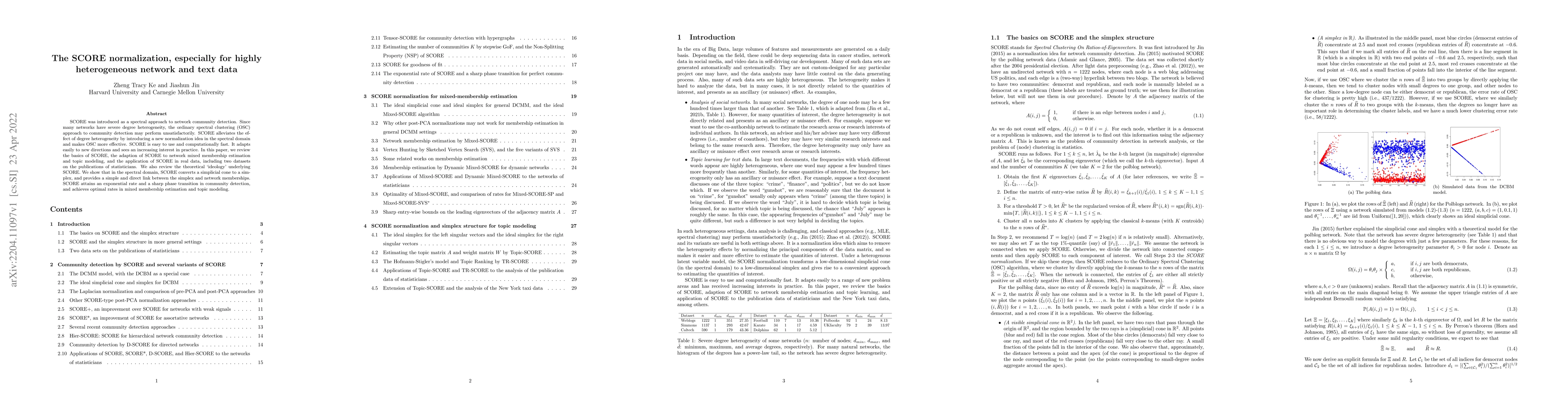 Thumbnail for The SCORE normalization, especially for highly heterogeneous network and
  text data