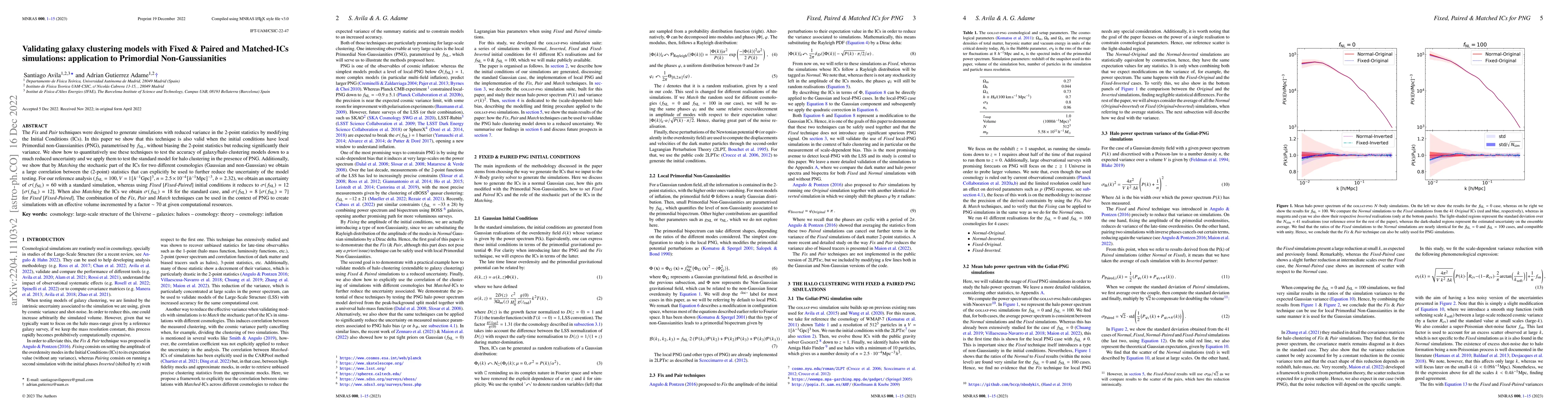 Thumbnail for Validating galaxy clustering models with Fixed & Paired and Matched-ICs
  simulations: application to Primordial Non-Gaussianities
