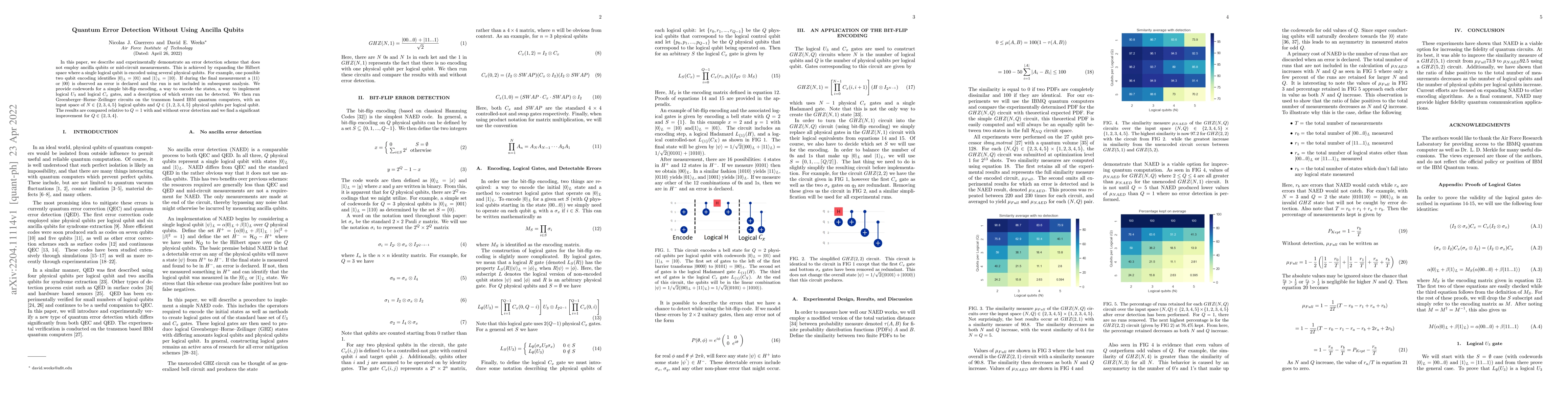Thumbnail for Quantum Error Detection Without Using Ancilla Qubits