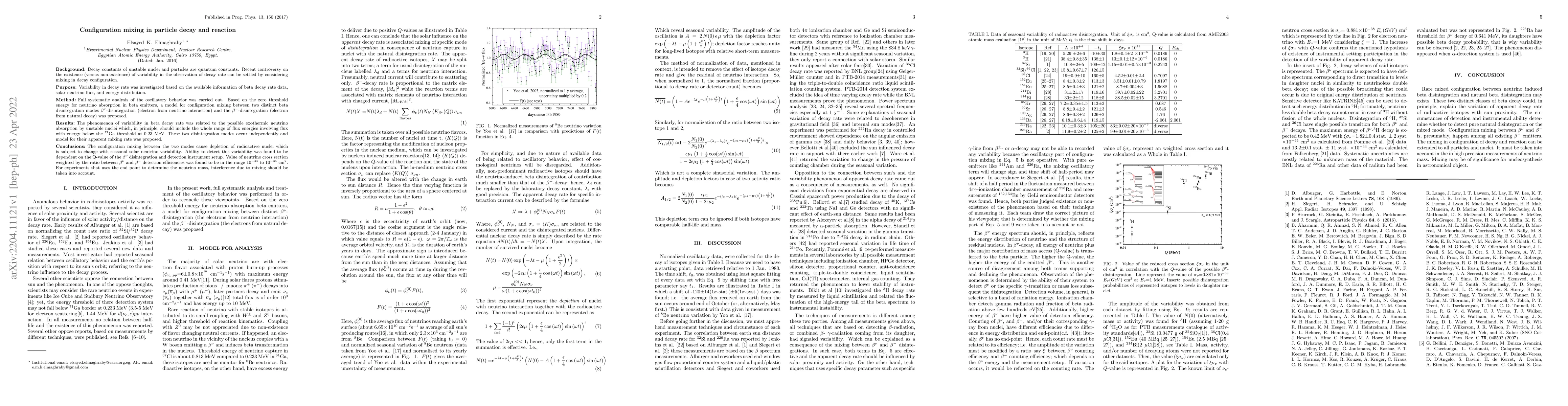 Thumbnail for Configuration mixing in particle decay and reaction