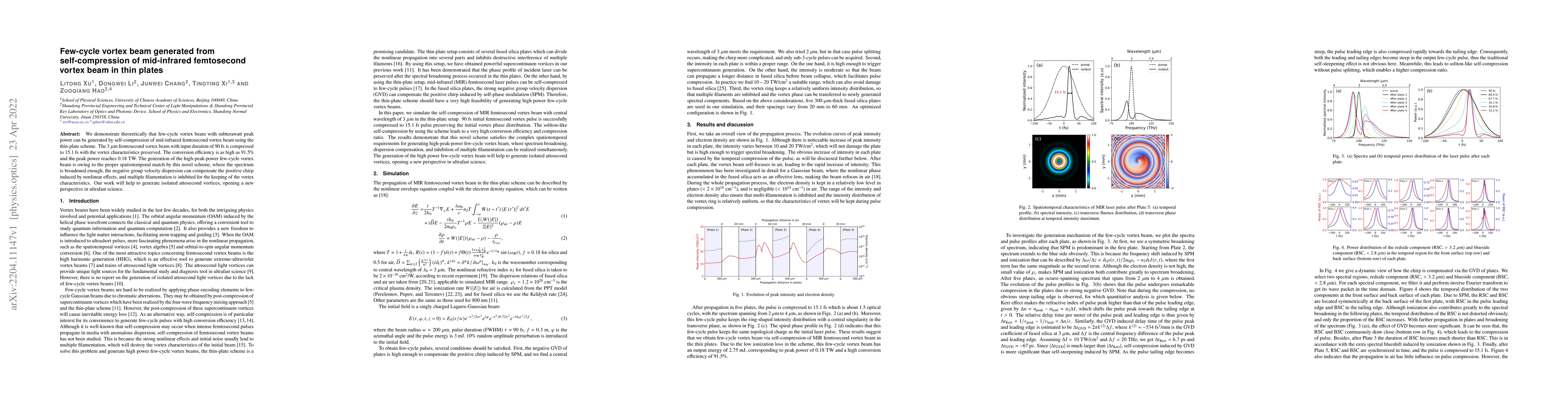 Thumbnail for Few-cycle vortex beam generated from self-compression of mid-infrared
  femtosecond vortex beam in thin plates