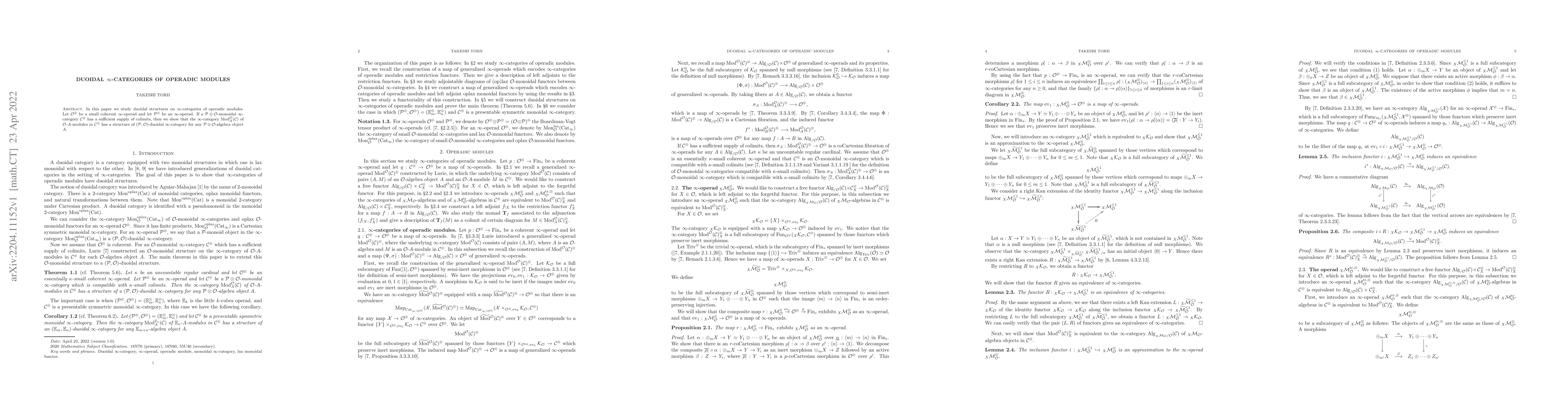 Thumbnail for Duoidal $\infty$-categories of operadic modules