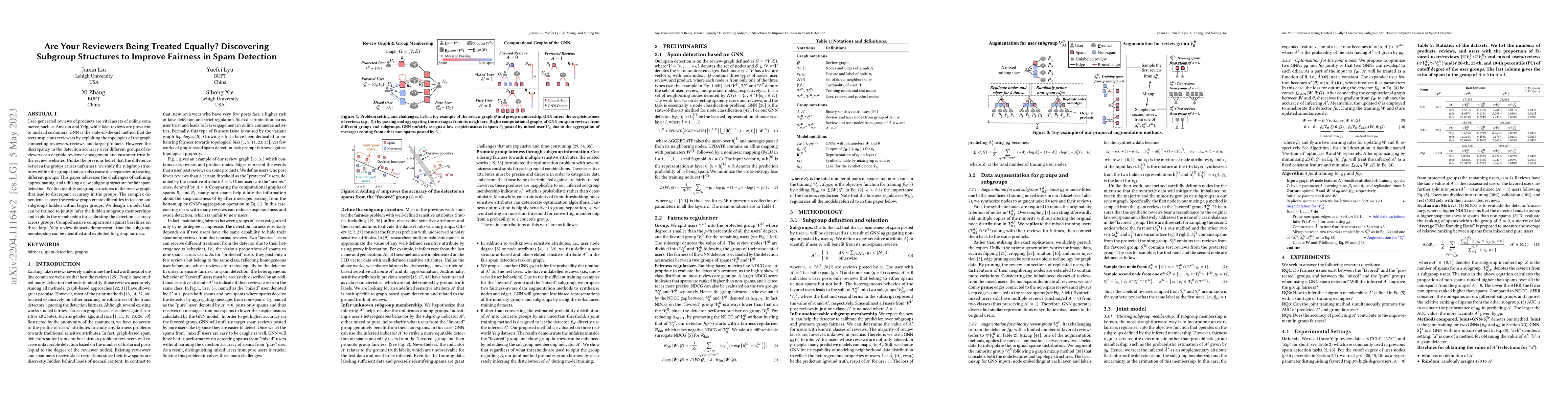 Thumbnail for Are Your Reviewers Being Treated Equally? Discovering Subgroup
  Structures to Improve Fairness in Spam Detection