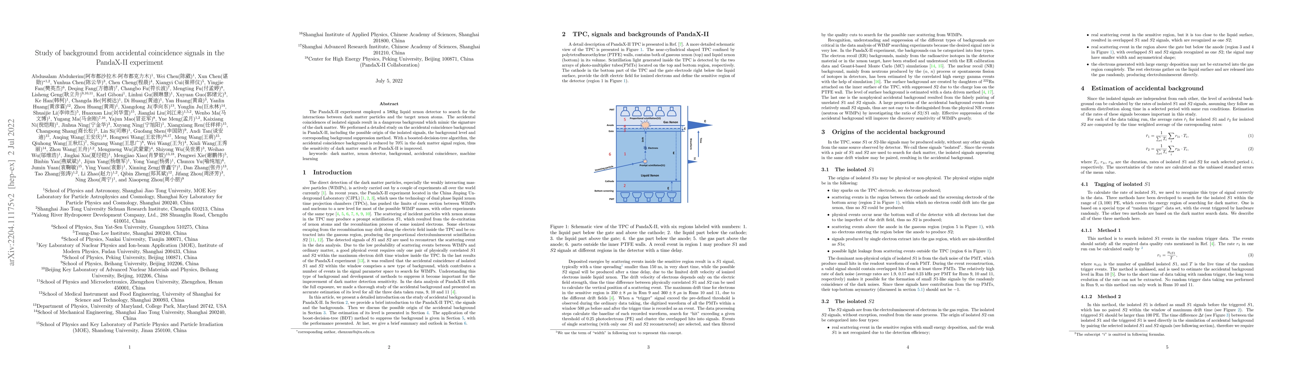 Thumbnail for Study of background from accidental coincidence signals in the PandaX-II
  experiment