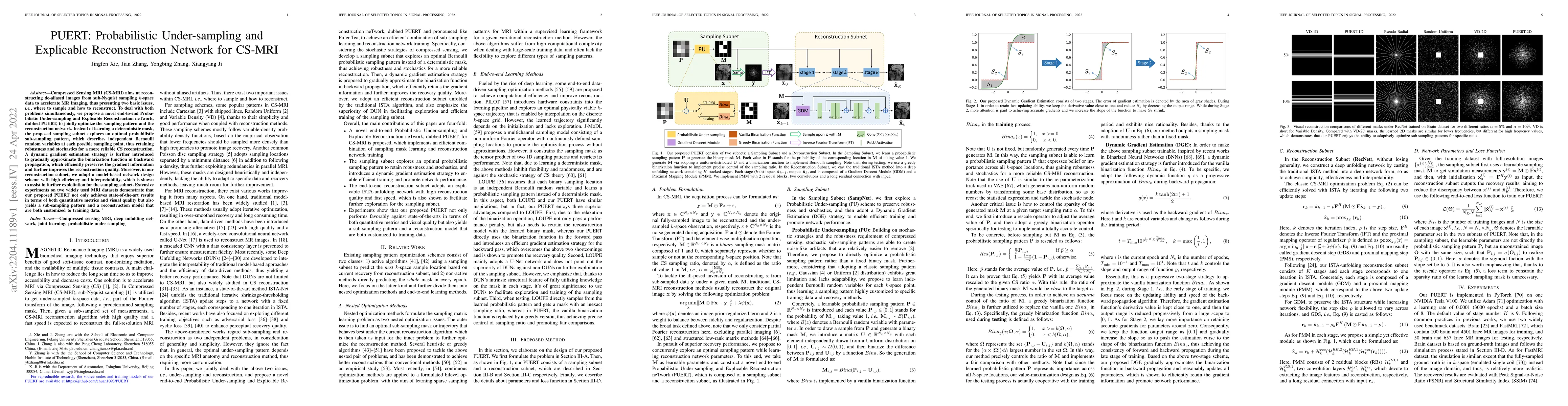 Thumbnail for PUERT: Probabilistic Under-sampling and Explicable Reconstruction
  Network for CS-MRI