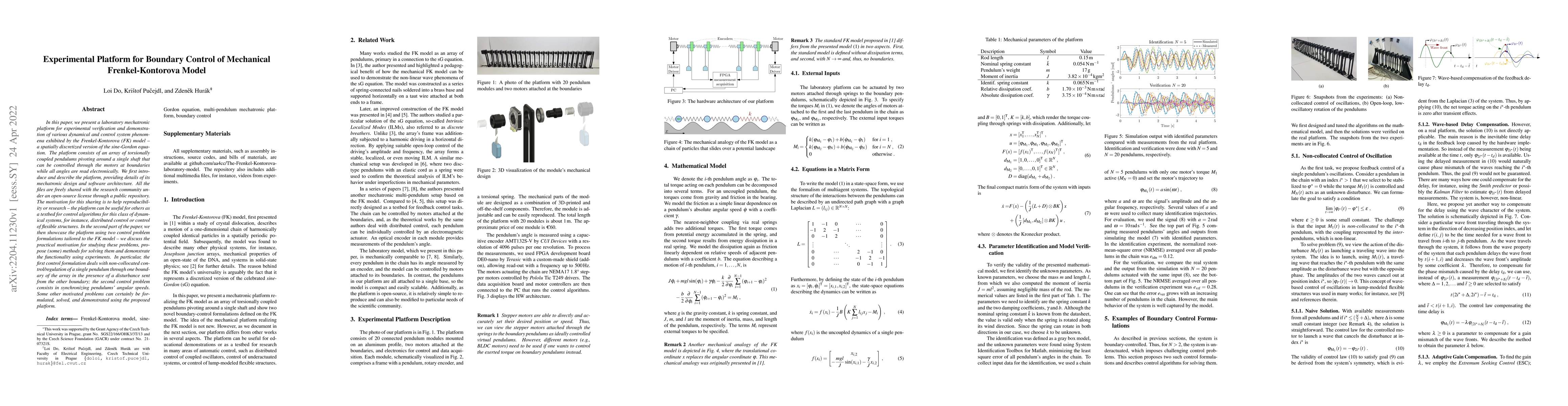 Thumbnail for Experimental Platform for Boundary Control of Mechanical
  Frenkel-Kontorova Model