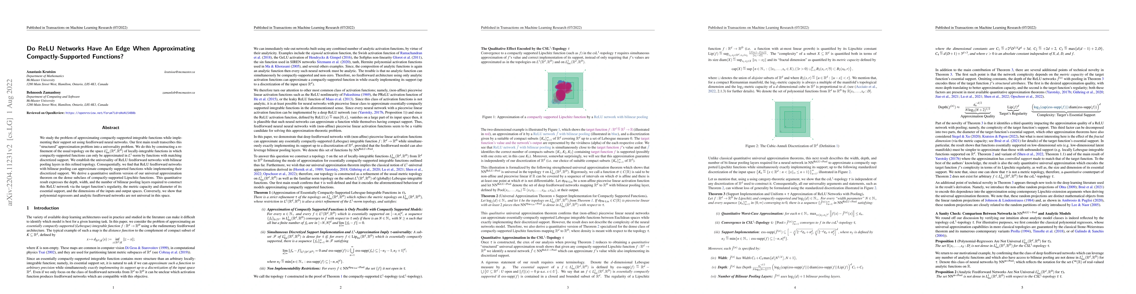 Thumbnail for Do ReLU Networks Have An Edge When Approximating Compactly-Supported
  Functions?