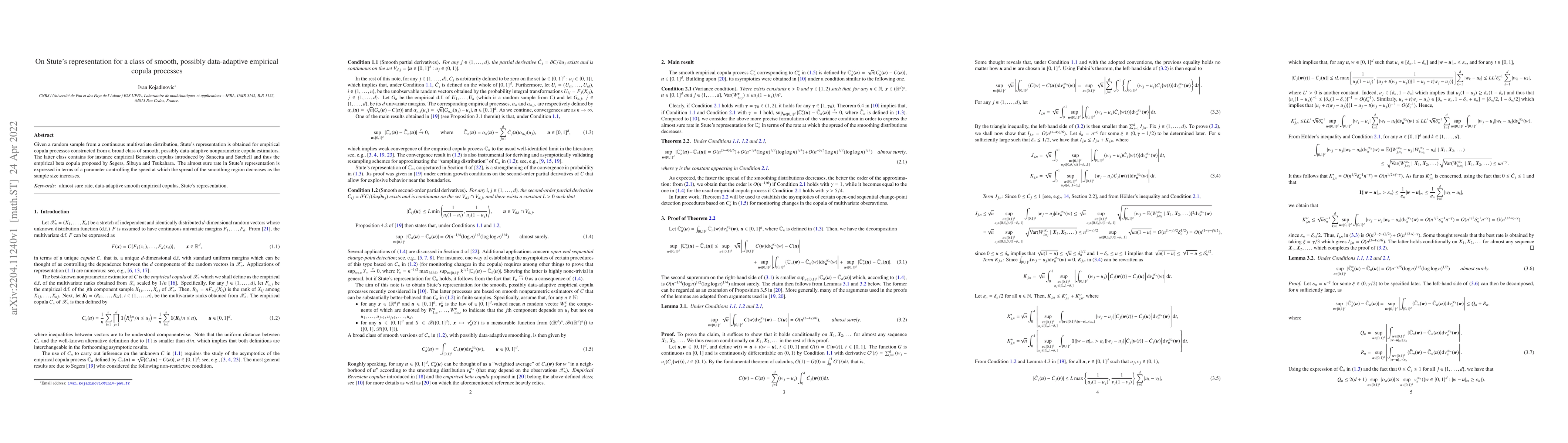 Thumbnail for On Stute's representation for a class of smooth, possibly data-adaptive
  empirical copula processes