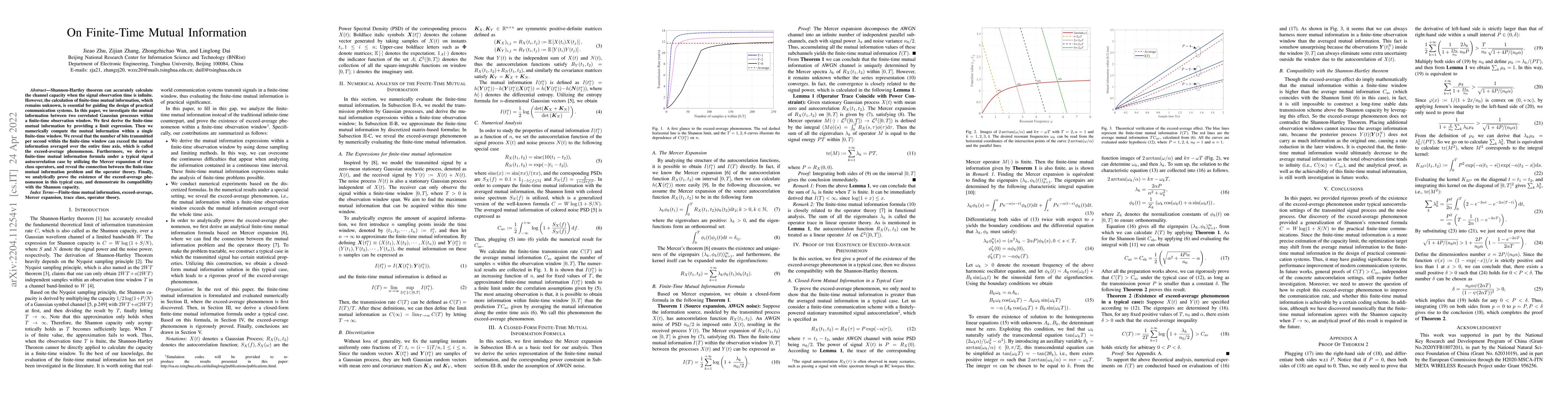 Thumbnail for On Finite-Time Mutual Information