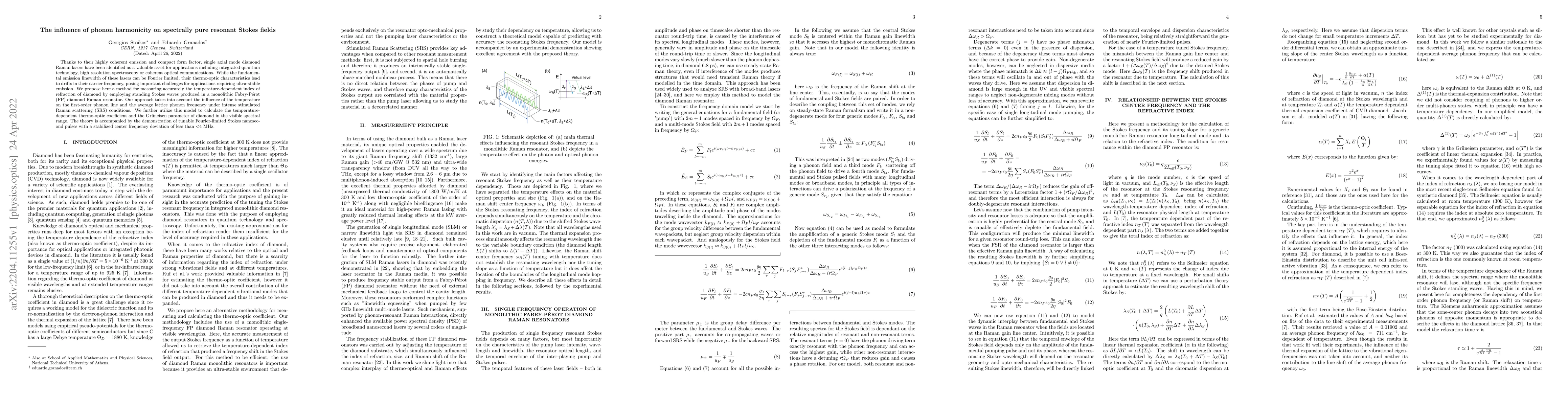 Thumbnail for The influence of phonon harmonicity on spectrally pure resonant Stokes
  fields