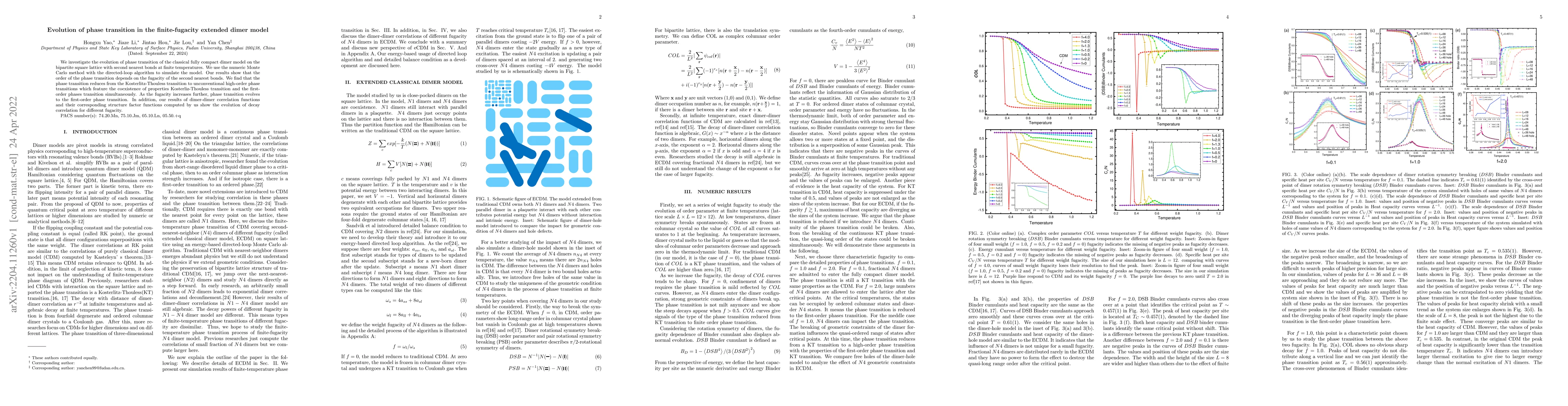 Thumbnail for Evolution of phase transition in the finite-fugacity extended dimer
  model