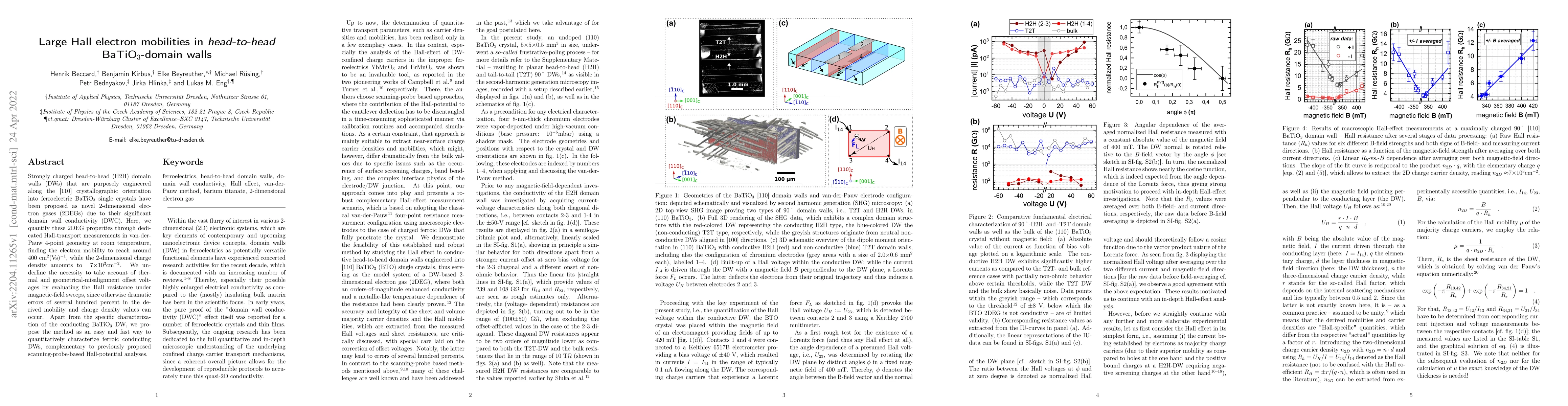 Thumbnail for Large Hall electron mobilities in head-to-head BaTiO$_3$-domain walls
