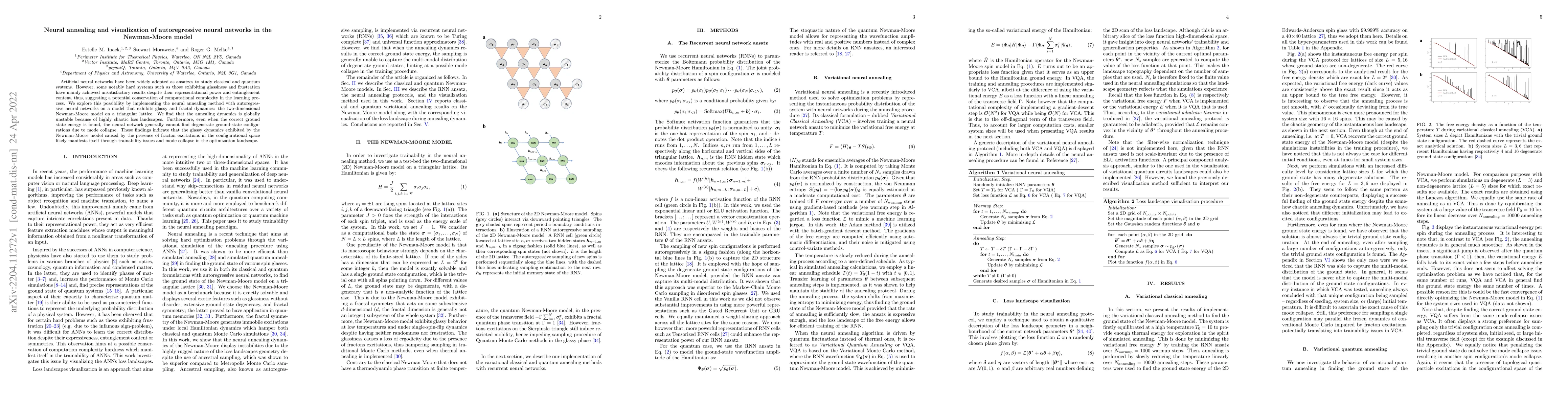 Thumbnail for Neural annealing and visualization of autoregressive neural networks in
  the Newman-Moore model