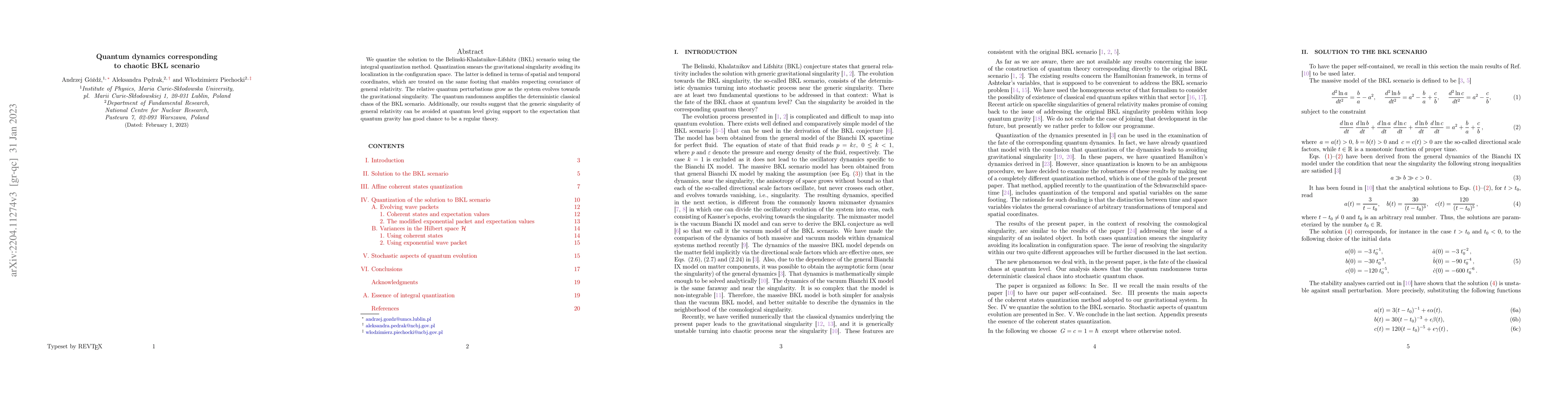 Thumbnail for Quantum dynamics corresponding to chaotic BKL scenario