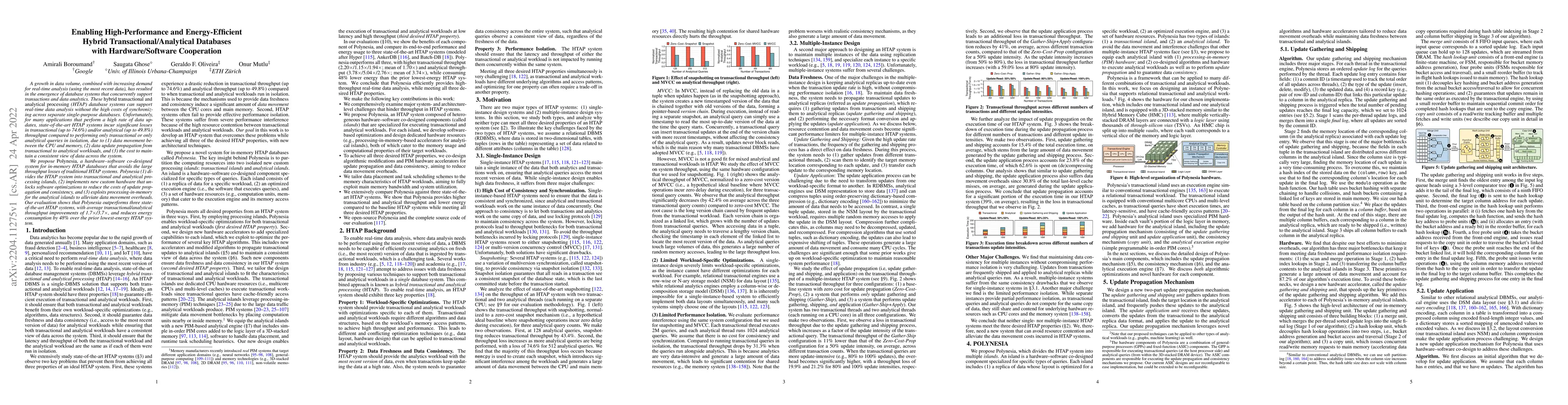 Thumbnail for Enabling High-Performance and Energy-Efficient Hybrid
  Transactional/Analytical Databases with Hardware/Software Cooperation