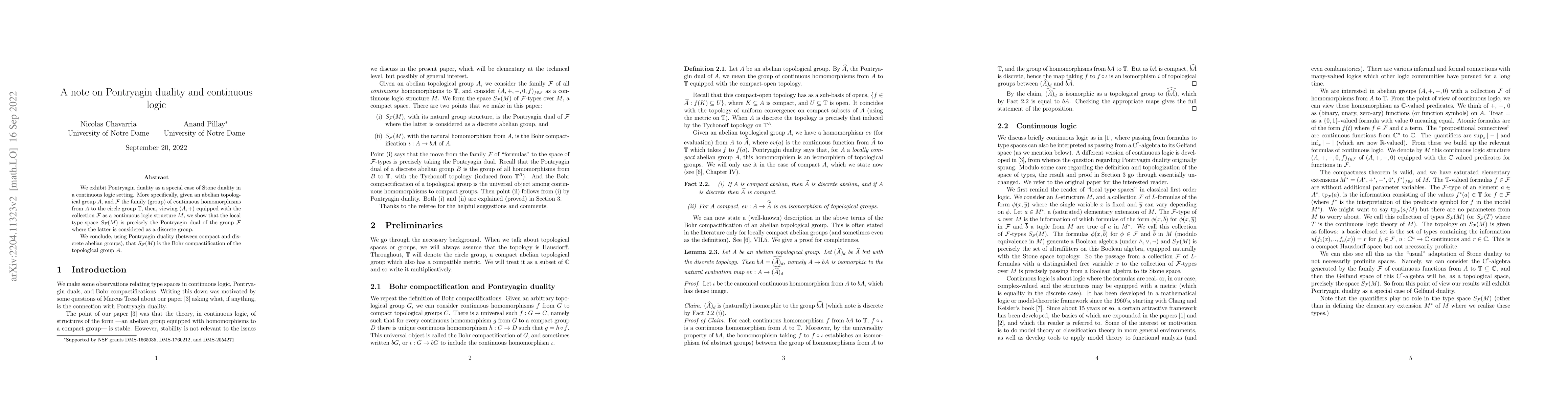 Thumbnail for A note on Pontryagin duality and continuous logic