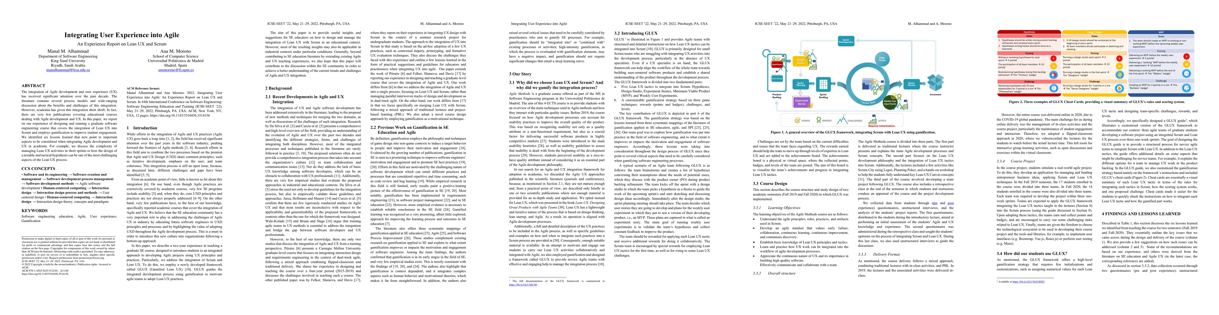 Thumbnail for Integrating User Experience into Agile -- An Experience Report on Lean
  UX and Scrum