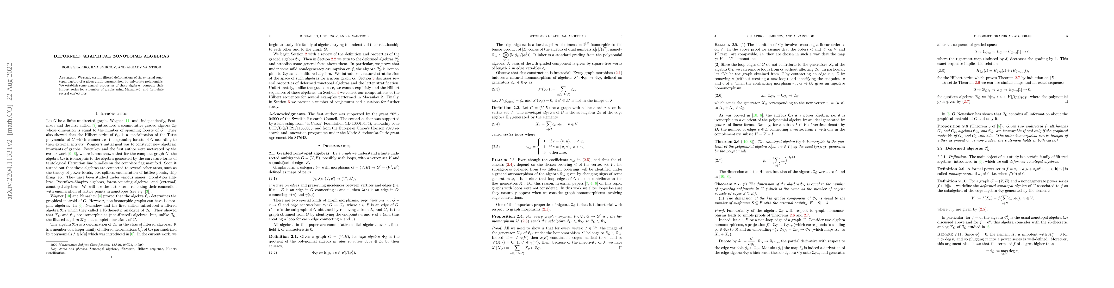 Thumbnail for Deformed graphical zonotopal algebras