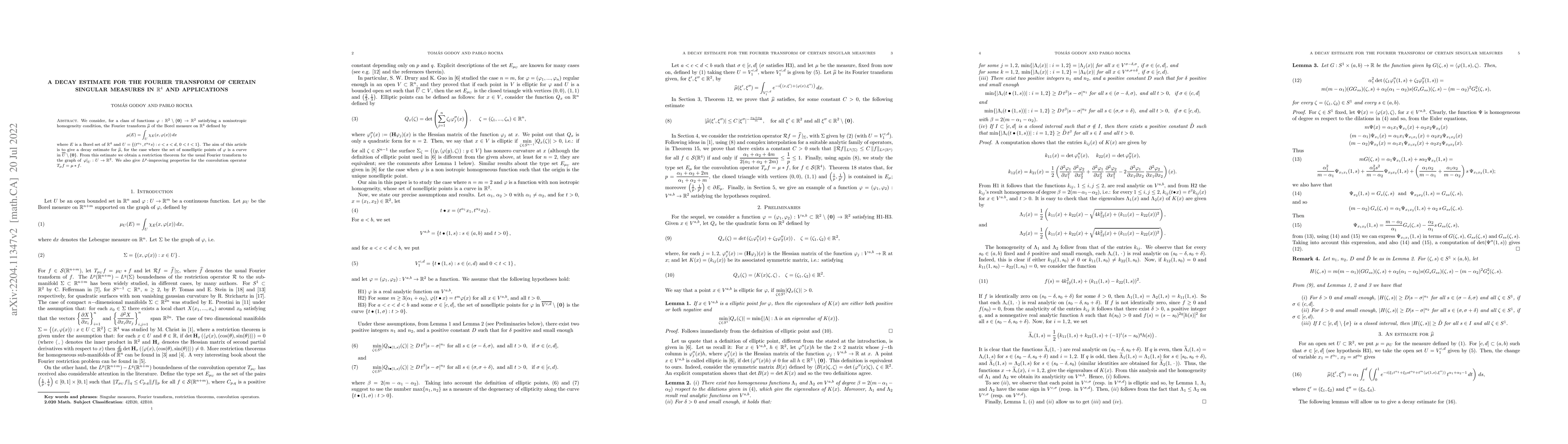 Thumbnail for A decay estimate for the Fourier transform of certain singular measures
  in $\mathbb{R}^{4}$ and applications