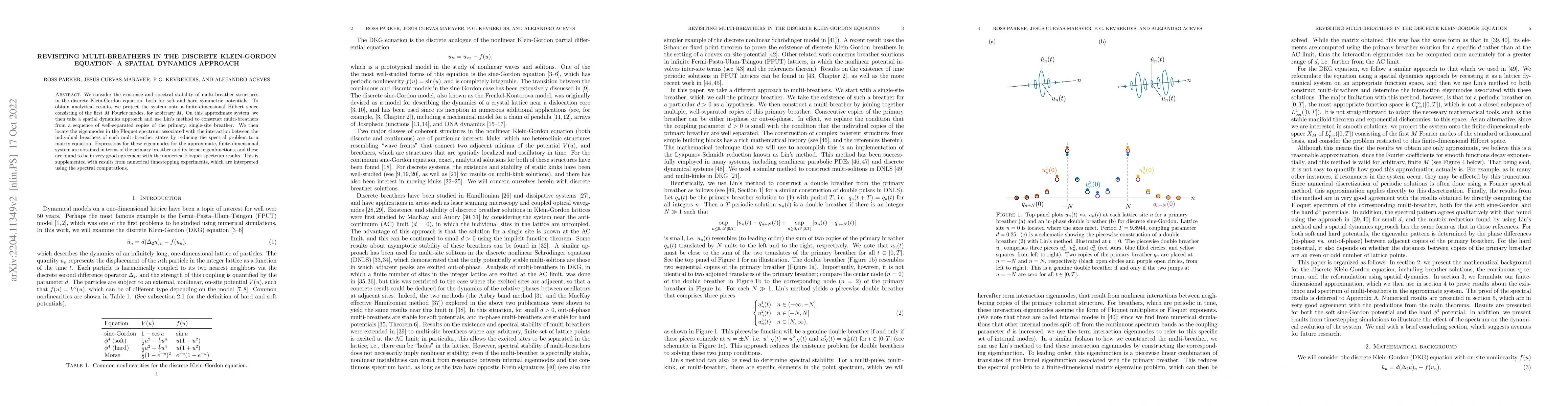Thumbnail for Revisiting Multi-breathers in the discrete Klein-Gordon equation: A
  Spatial Dynamics Approach