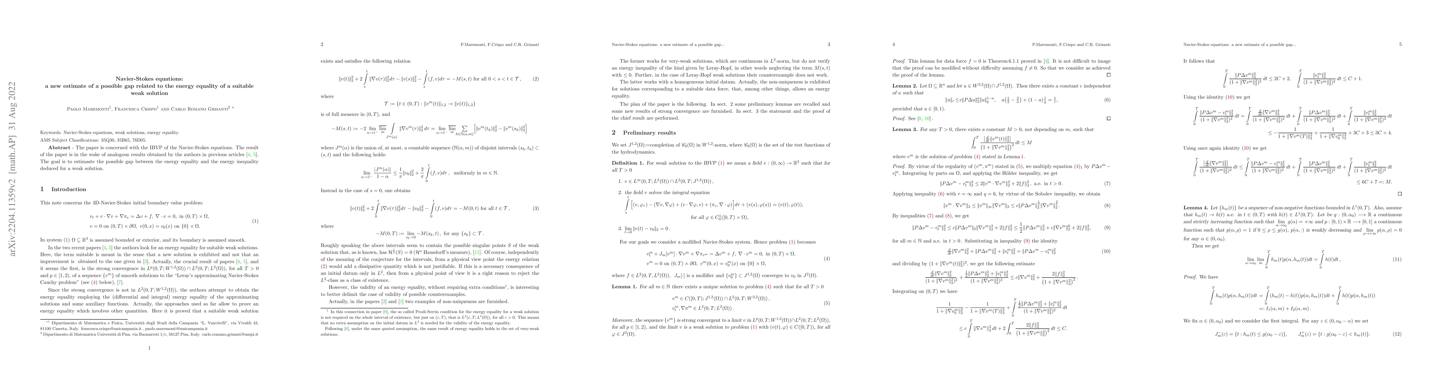 Thumbnail for Navier-Stokes equations: a new estimate of a possible gap related to the
  energy equality of a suitable weak solution