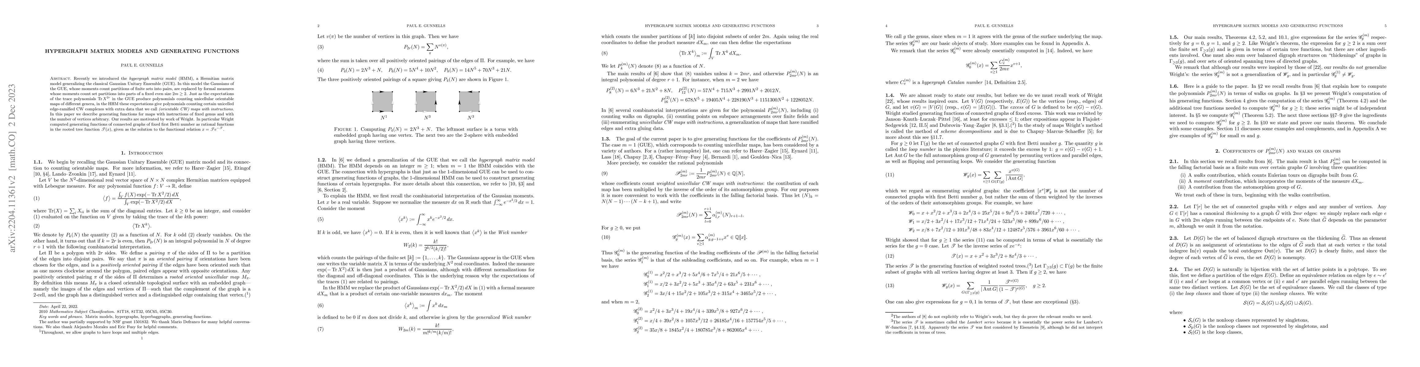 Thumbnail for Hypergraph matrix models and generating functions
