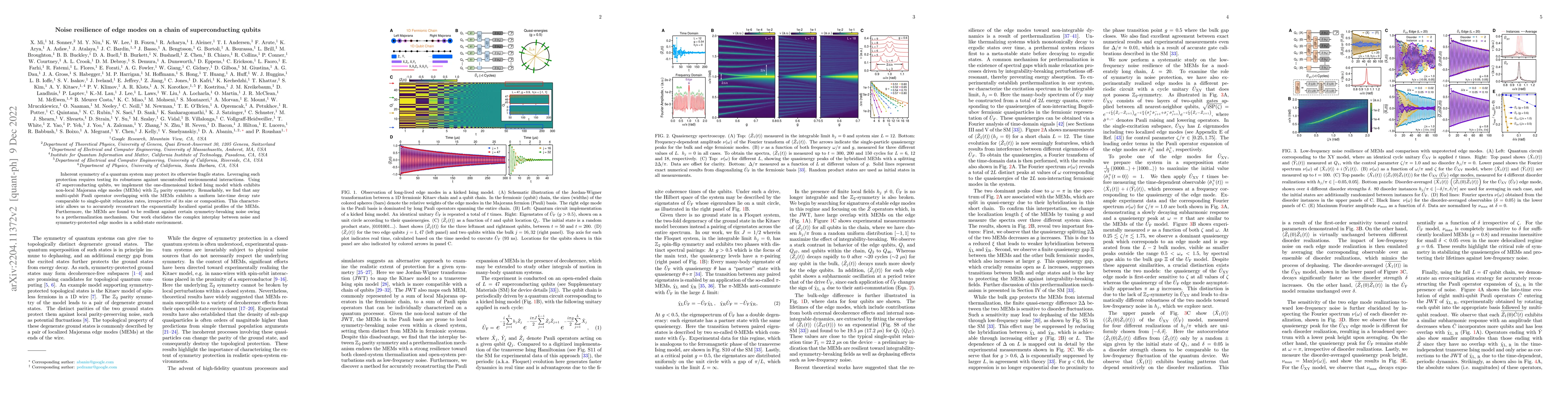 Thumbnail for Noise-resilient Edge Modes on a Chain of Superconducting Qubits
