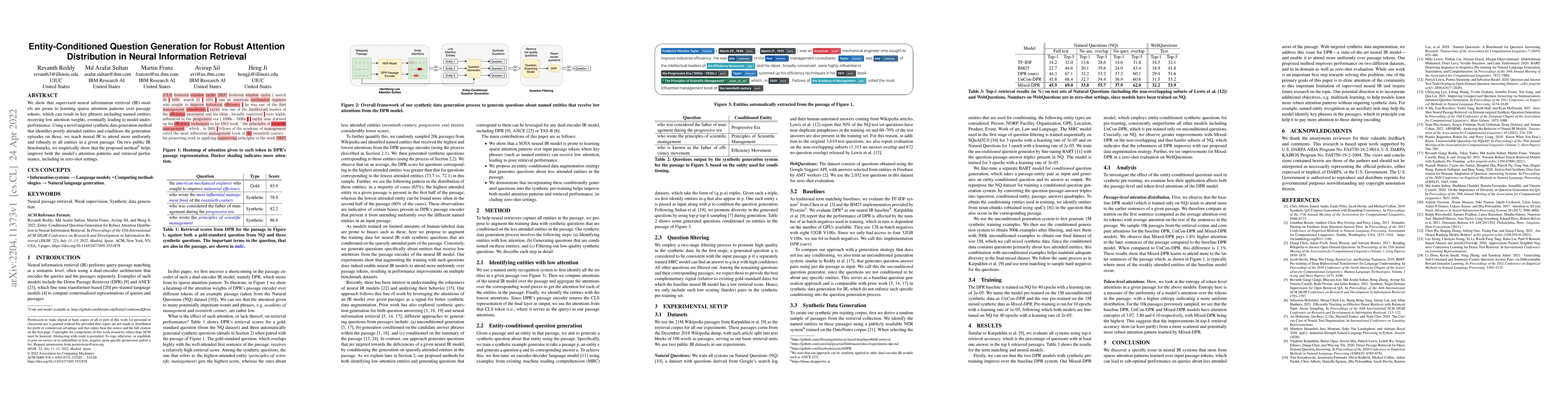 Thumbnail for Entity-Conditioned Question Generation for Robust Attention Distribution
  in Neural Information Retrieval