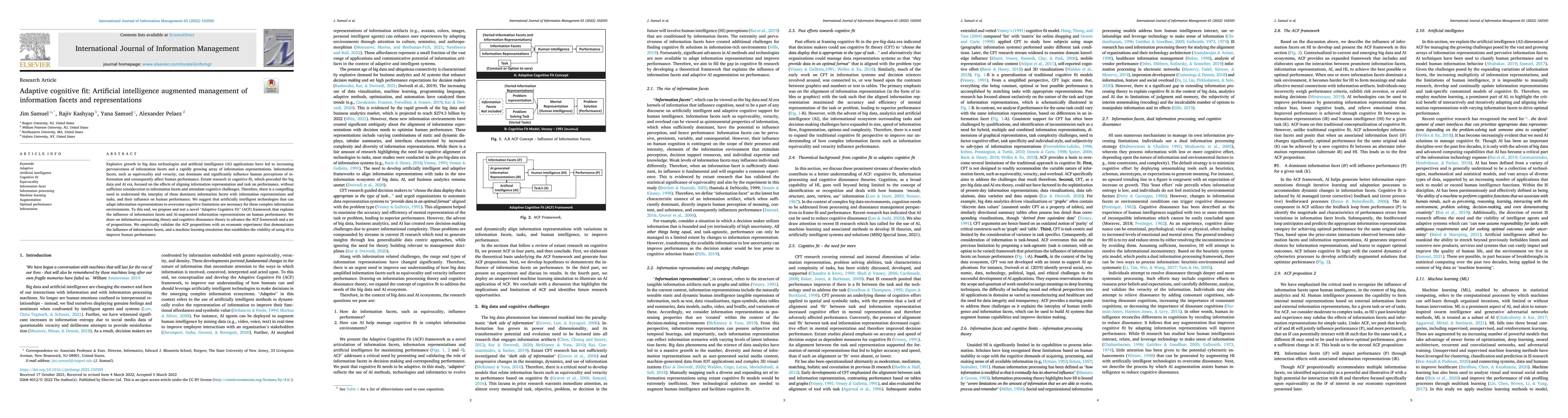 Thumbnail for Adaptive cognitive fit: Artificial intelligence augmented management of
  information facets and representations