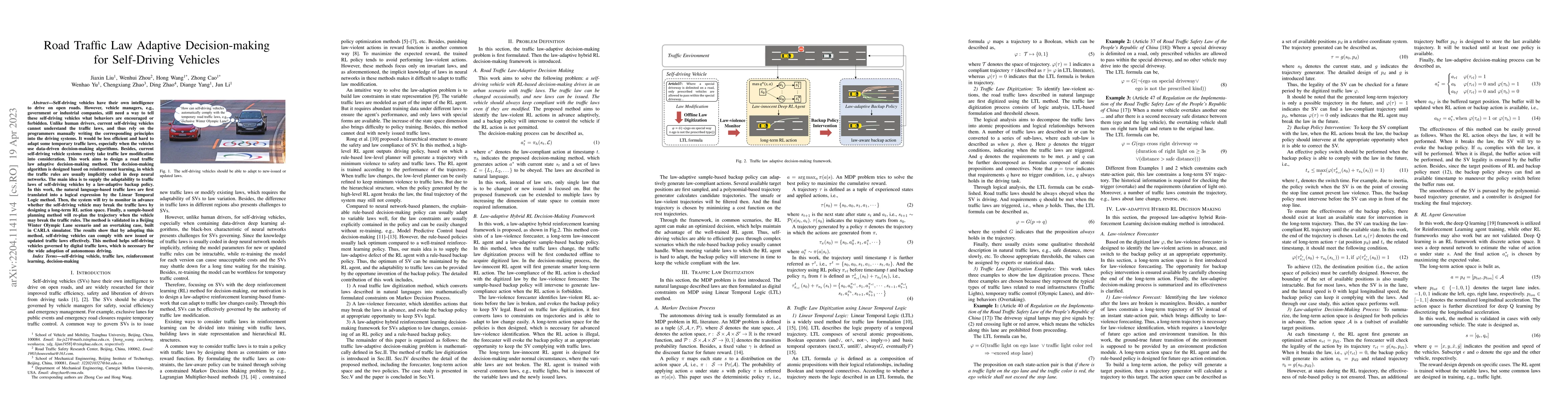 Thumbnail for Road Traffic Law Adaptive Decision-making for Self-Driving Vehicles