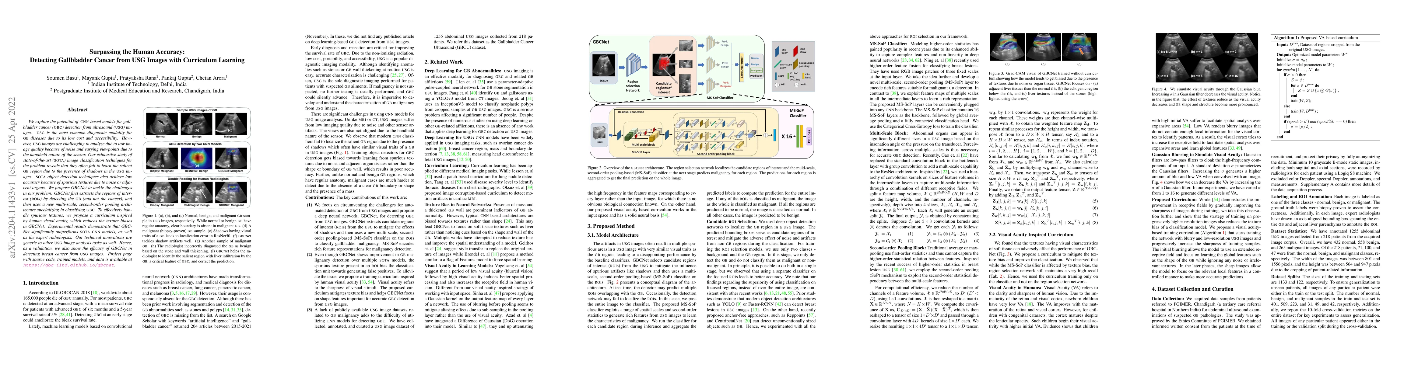 Thumbnail for Surpassing the Human Accuracy: Detecting Gallbladder Cancer from USG
  Images with Curriculum Learning