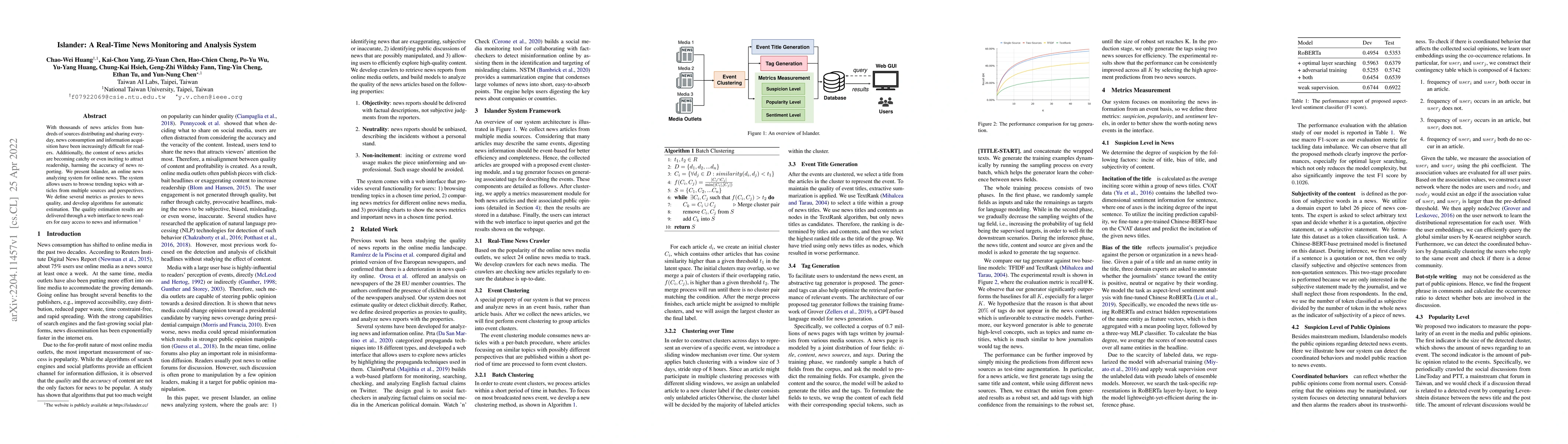 Thumbnail for Islander: A Real-Time News Monitoring and Analysis System